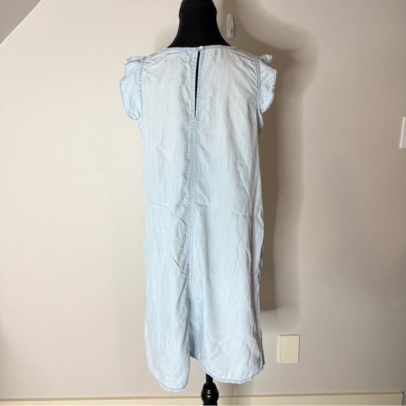 JORDACHE Vintage Denim Jean Dress Cap Sleeves Lightweight Pockets Size Large - Picture 6 of 9